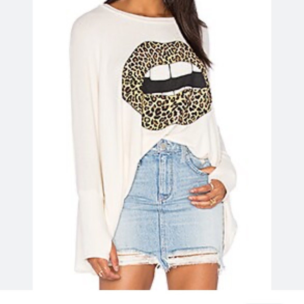 Lauren Moshi Mira Leopard Lips Pullover